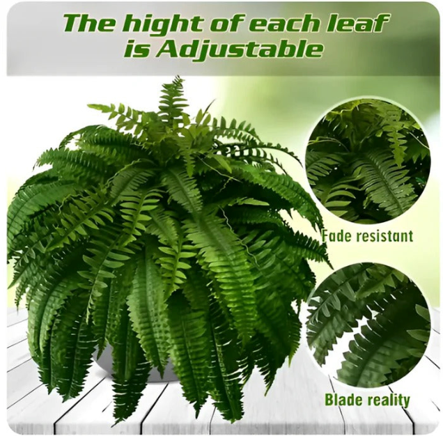 Decorative Artificial Boston Fern for Porch and Balcony Display