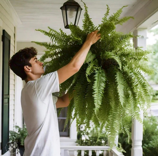 Decorative Artificial Boston Fern for Porch and Balcony Display