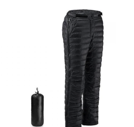 Outdoor Thermal Goose Down Pants Zipper Camping Hiking Skiing Trousers