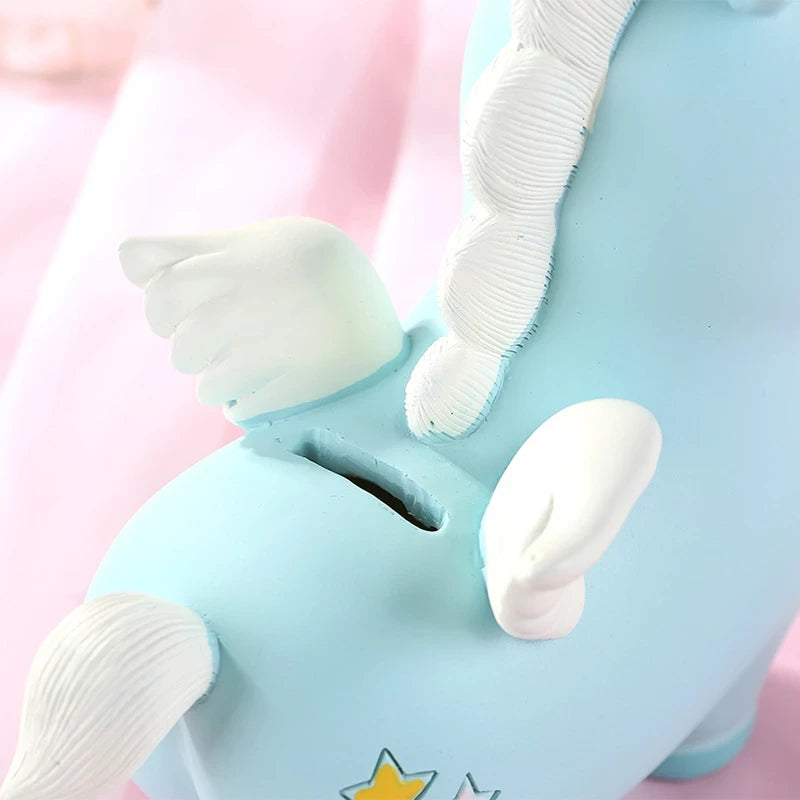 Unicorn Piggy Bank With Horn & Wings