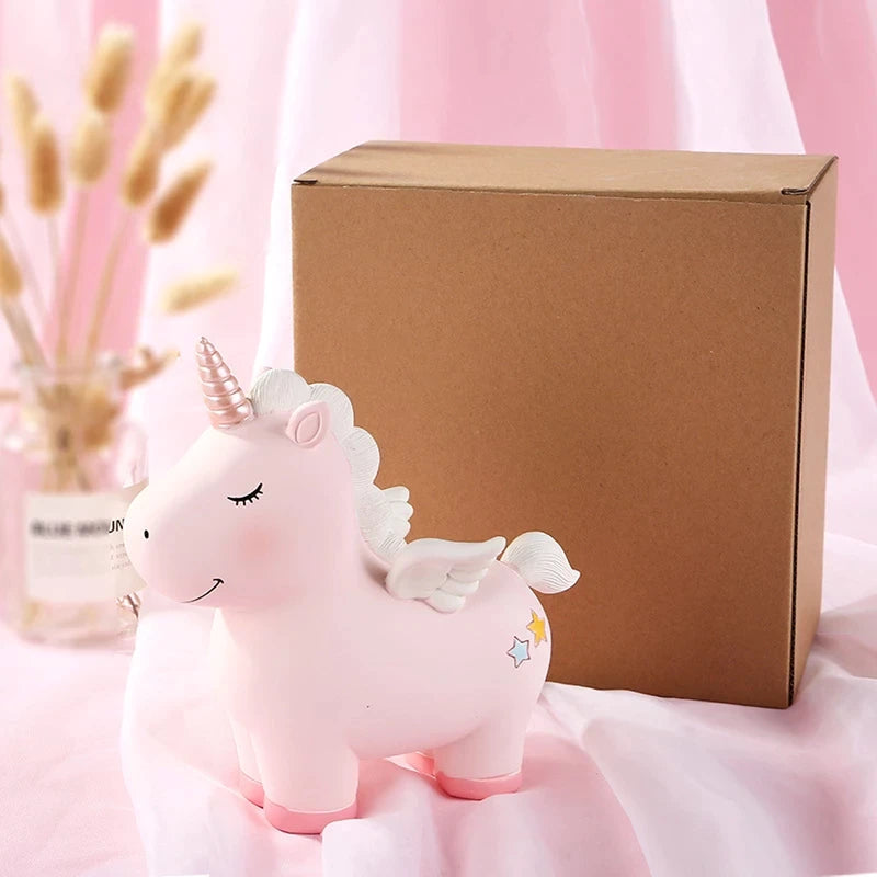 Unicorn Piggy Bank With Horn & Wings