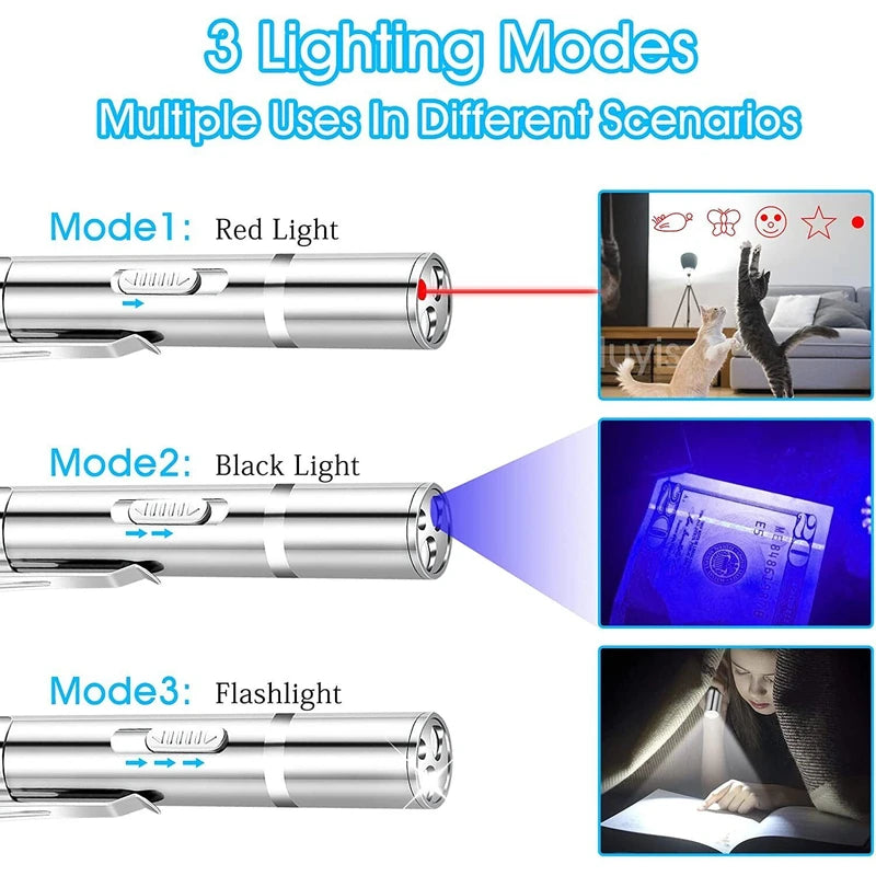 USB Rechargeable 3-in-1 Laser Pointer Pen
