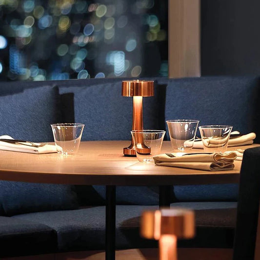 Retro LED Bar Rechargeable Table Lamp – Vintage Bar Table Lamp, Cordless & Dimmable, Perfect for Home & Restaurant Decor