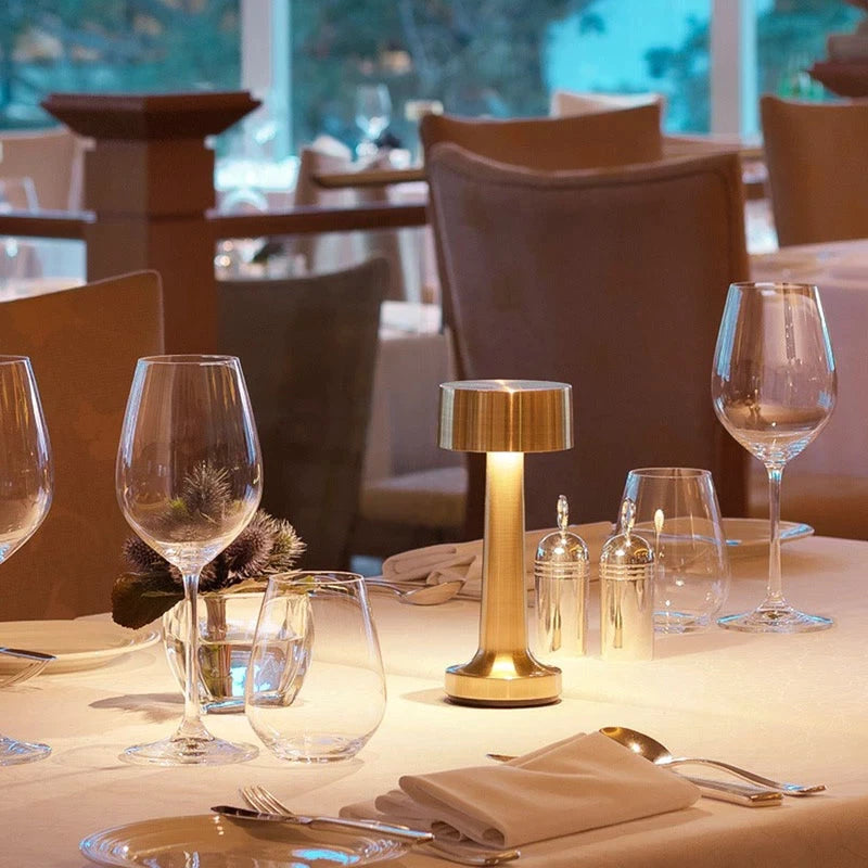 Retro LED Bar Rechargeable Table Lamp – Vintage Bar Table Lamp, Cordless & Dimmable, Perfect for Home & Restaurant Decor