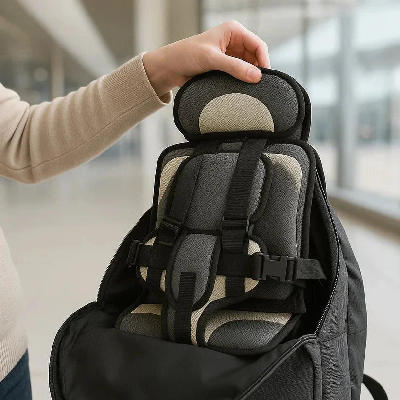 Portable Child Travel Seat with Five-Point Harness and Foldable Design