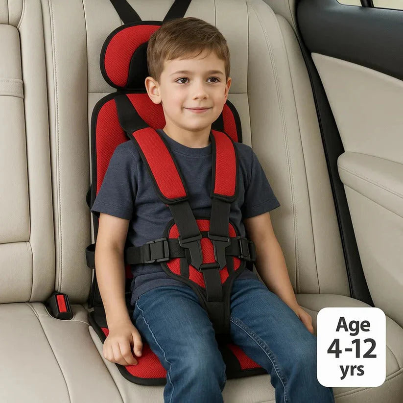 Portable Child Travel Seat with Five-Point Harness and Foldable Design