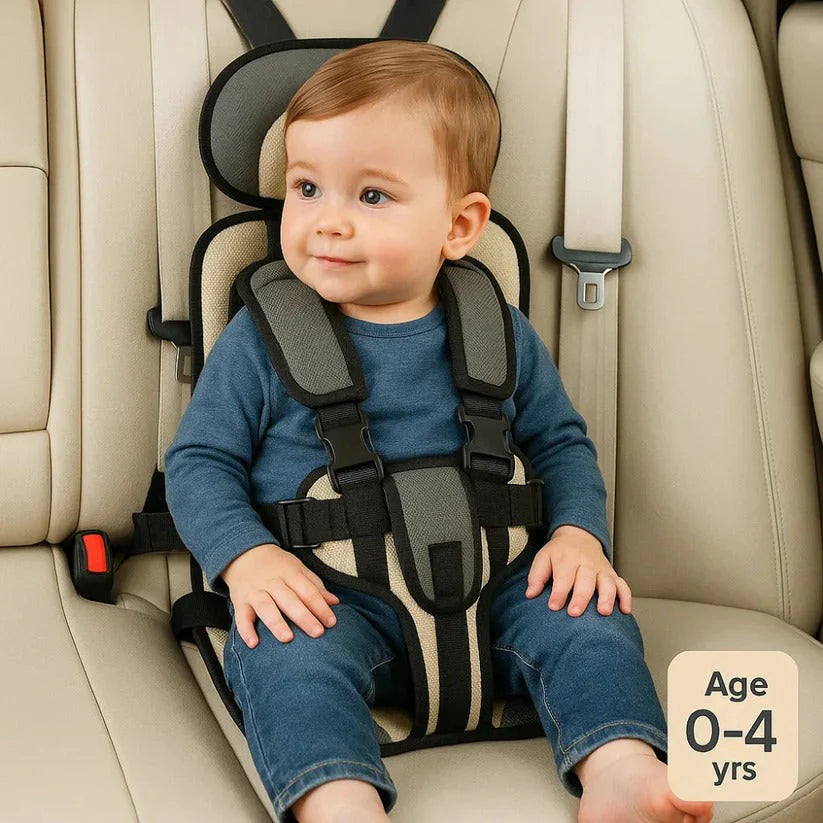 Portable Child Travel Seat with Five-Point Harness and Foldable Design