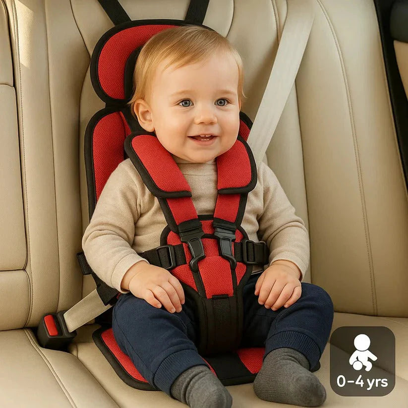 Portable Child Travel Seat with Five-Point Harness and Foldable Design