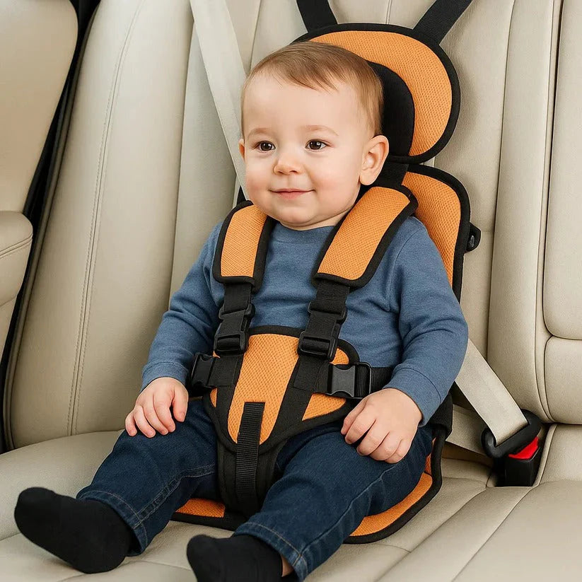 Portable Child Travel Seat with Five-Point Harness and Foldable Design