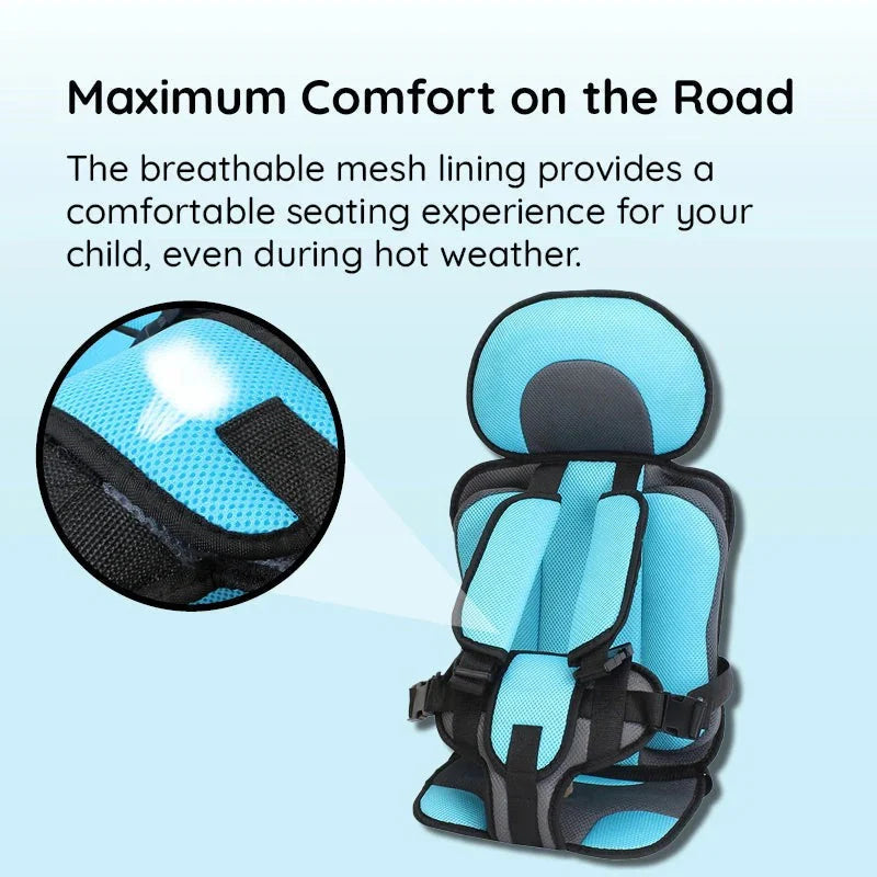 Child Protection Booster Cushion Seat with Integrated Safety Harness for Car Travel